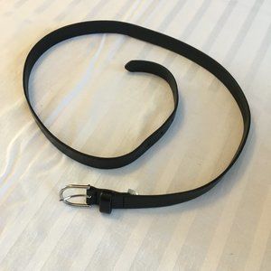 BANANA REPUBLIC black leather dress belt with nickel buckle men's women's